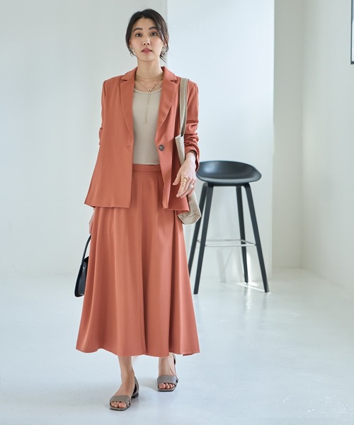 STYLE DELI(スタイルデリ)の「82cm丈ソフトツイルフレアスカート(スカート・レディース・ベージュ/ネイビー/ピンク系・SMALL/MEDIUM)」の7枚目の写真