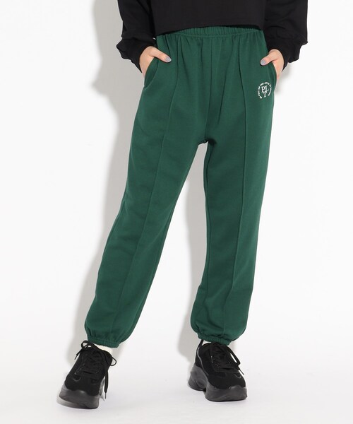 PINK-latte(ピンクラテ)の「◆【セットアップで着用可】ワンポイントロゴスウェットパンツ(その他パンツ・キッズ・ライトグレー/ダークグリーン/ブラック・15 /14/16)」の3枚目の写真