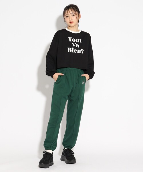 PINK-latte(ピンクラテ)の「◆【セットアップで着用可】ワンポイントロゴスウェットパンツ(その他パンツ・キッズ・ライトグレー/ダークグリーン/ブラック・15 /14/16)」の18枚目の写真