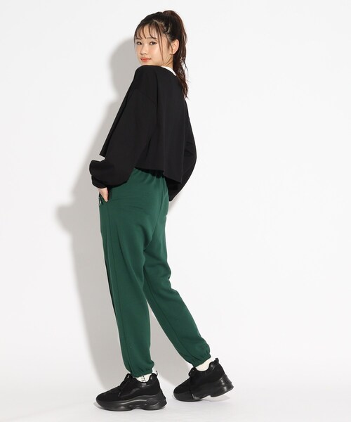 PINK-latte(ピンクラテ)の「◆【セットアップで着用可】ワンポイントロゴスウェットパンツ(その他パンツ・キッズ・ライトグレー/ダークグリーン/ブラック・15 /14/16)」の19枚目の写真