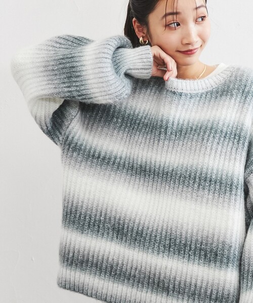 coen（コーエン）の「［洗える］ふわふわグラデーションニット（ニット