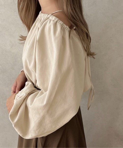 apres jour clair(アプレジュールクレア)の「【apres jour clair】2WAYギャザーブラウス【ZOZOTOWN限定アイテム】(シャツ/ブラウス・レディース・ブラウン系その他/アイボリー/ベージュ・フリー/X-LARGE)」の15枚目の写真