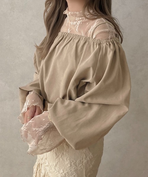 apres jour clair(アプレジュールクレア)の「【apres jour clair】2WAYギャザーブラウス【ZOZOTOWN限定アイテム】(シャツ/ブラウス・レディース・ブラウン系その他/アイボリー/ベージュ・フリー/X-LARGE)」の10枚目の写真