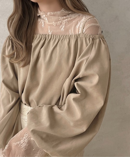 apres jour clair(アプレジュールクレア)の「【apres jour clair】2WAYギャザーブラウス【ZOZOTOWN限定アイテム】(シャツ/ブラウス・レディース・ブラウン系その他/アイボリー/ベージュ・フリー/X-LARGE)」の11枚目の写真