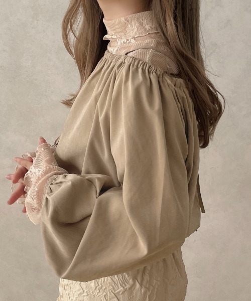 apres jour clair(アプレジュールクレア)の「【apres jour clair】2WAYギャザーブラウス【ZOZOTOWN限定アイテム】(シャツ/ブラウス・レディース・ブラウン系その他/アイボリー/ベージュ・フリー/X-LARGE)」の12枚目の写真