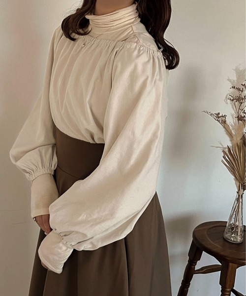 apres jour clair(アプレジュールクレア)の「【apres jour clair】2WAYギャザーブラウス【ZOZOTOWN限定アイテム】(シャツ/ブラウス・レディース・ブラウン系その他/アイボリー/ベージュ・フリー/X-LARGE)」の22枚目の写真