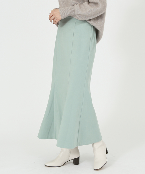 abahouse mavie(アバハウスマヴィ)の「【セットアップ対応】カルセジャージーマーメイドスカート(スカート・レディース・ブラック/アイボリー/セージグリーン・36/38)」の1枚目の写真