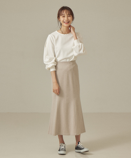 abahouse mavie(アバハウスマヴィ)の「【セットアップ対応】カルセジャージーマーメイドスカート(スカート・レディース・ブラック/アイボリー/セージグリーン・36/38)」の4枚目の写真