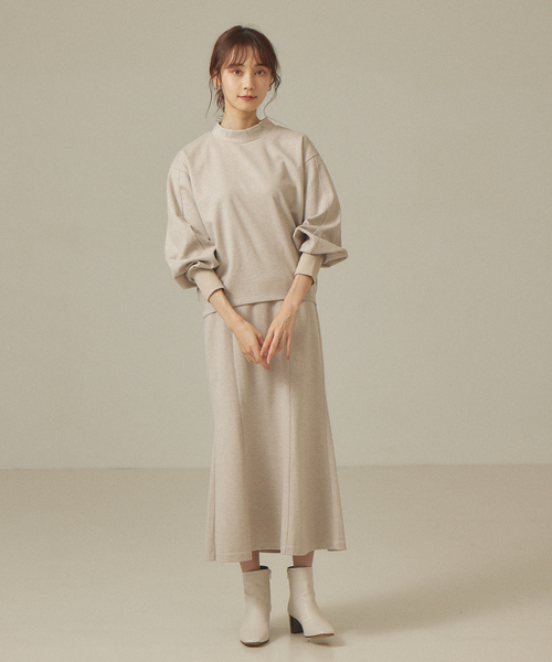 abahouse mavie(アバハウスマヴィ)の「【セットアップ対応】カルセジャージーマーメイドスカート(スカート・レディース・ブラック/アイボリー/セージグリーン・36/38)」の6枚目の写真