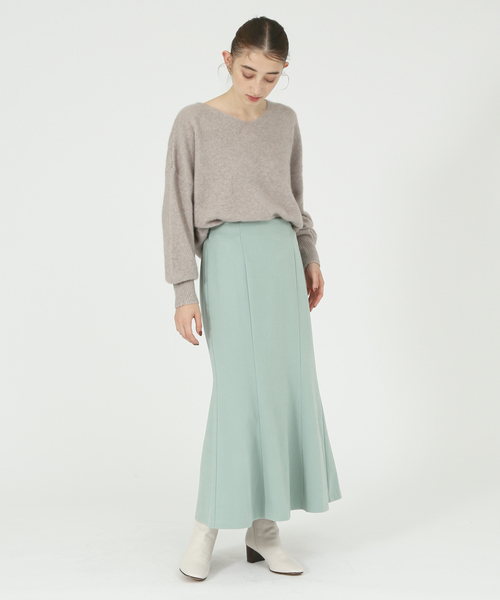 abahouse mavie(アバハウスマヴィ)の「【セットアップ対応】カルセジャージーマーメイドスカート(スカート・レディース・ブラック/アイボリー/セージグリーン・36/38)」の12枚目の写真