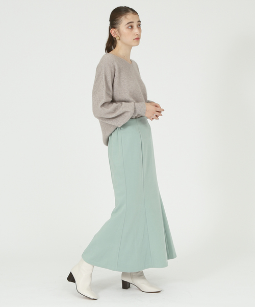 abahouse mavie(アバハウスマヴィ)の「【セットアップ対応】カルセジャージーマーメイドスカート(スカート・レディース・ブラック/アイボリー/セージグリーン・36/38)」の13枚目の写真