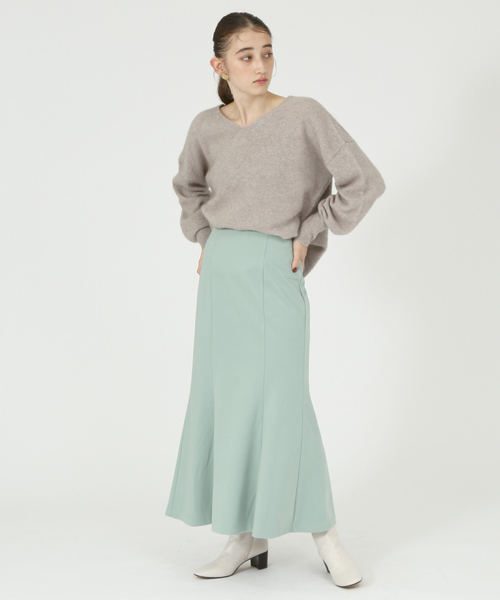 abahouse mavie(アバハウスマヴィ)の「【セットアップ対応】カルセジャージーマーメイドスカート(スカート・レディース・ブラック/アイボリー/セージグリーン・36/38)」の14枚目の写真