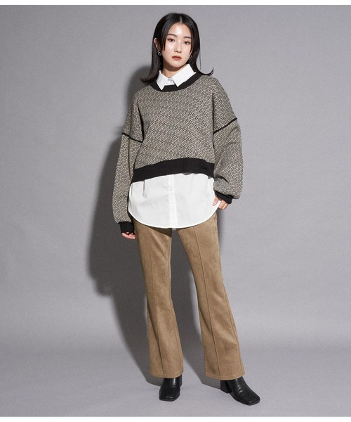 ANAP（アナップ）の「フェイクスエードフレアパンツ（その他パンツ・レディース・モカ/ブルー/グレイッシュベージュ・FREE）」の5枚目の写真