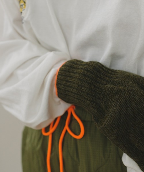 WHIMSIC（ウィムジック）の「【UNISEX】ストリングニットグローブ フルフィンガー（手袋・メンズ・グレー/チャコールグレー/オリーブ/パープル/ベージュ・FREE）」の12枚目の写真