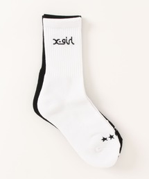 X-girl | 【X-girl /エックスガール】 LOGO 2P MIDDLE SOCKS(ソックス/靴下)