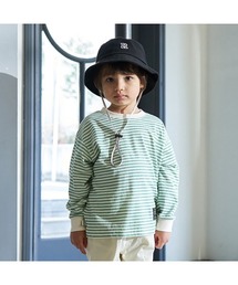 b・ROOM | 【型崩れしないやわらかコットン】プリントボーダードロップTシャツ(Tシャツ/カットソー)