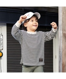 b・ROOM | 【型崩れしないやわらかコットン】プリントボーダードロップTシャツ(Tシャツ/カットソー)