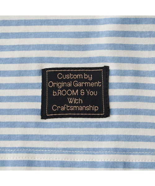 b・ROOM（ビールーム）の「【型崩れしないやわらかコットン】プリントボーダードロップTシャツ（Tシャツ/カットソー・キッズ・ブラック/サックスブルー/モスグリーン/ベージュ/パープル/オレンジ・100cm/110cm/120cm/130cm/140cm/150cm）」の20枚目の写真