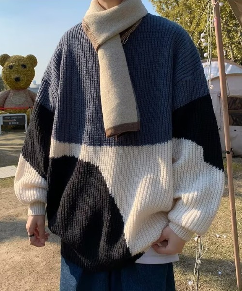 MGV(エムジーヴィー)の「マルチカラーニット(ニット/セーター・メンズ・グリーン/ブラック/ブルー・MEDIUM/LARGE/X-LARGE)」の4枚目の写真