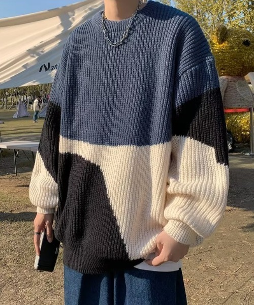 MGV(エムジーヴィー)の「マルチカラーニット(ニット/セーター・メンズ・グリーン/ブラック/ブルー・MEDIUM/LARGE/X-LARGE)」の16枚目の写真
