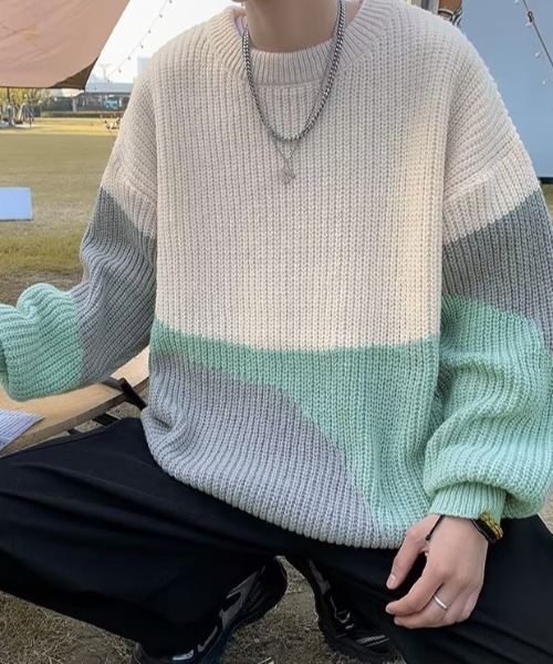 MGV(エムジーヴィー)の「マルチカラーニット(ニット/セーター・メンズ・グリーン/ブラック/ブルー・MEDIUM/LARGE/X-LARGE)」の20枚目の写真