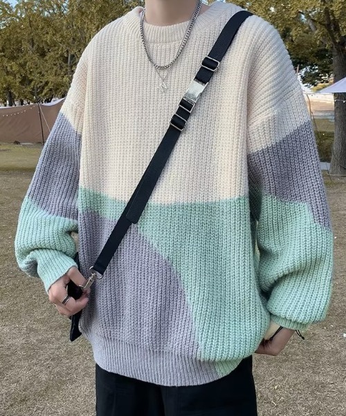 MGV(エムジーヴィー)の「マルチカラーニット(ニット/セーター・メンズ・グリーン/ブラック/ブルー・MEDIUM/LARGE/X-LARGE)」の5枚目の写真