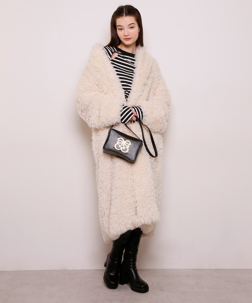 Seemi. byNICECLAUP（ シーミーバイナイスクラップ）の「【Seemi】Seemiカットボーダーミニワンピース（ワンピース・レディース・ブラック系その他/ピンク系その他/ホワイト系その他・FREE）」の15枚目の写真