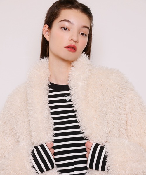 Seemi. byNICECLAUP（ シーミーバイナイスクラップ）の「【Seemi】Seemiカットボーダーミニワンピース（ワンピース・レディース・ブラック系その他/ピンク系その他/ホワイト系その他・FREE）」の16枚目の写真