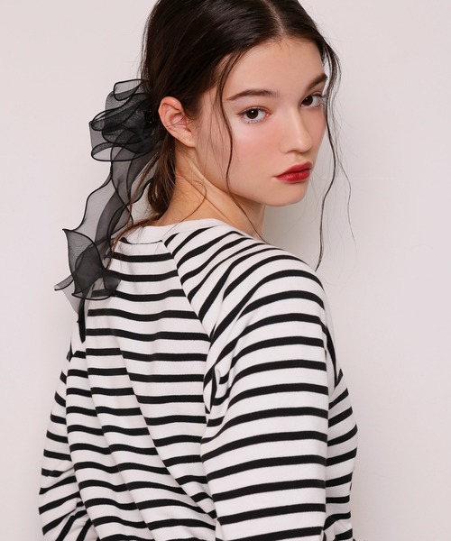 Seemi. byNICECLAUP（ シーミーバイナイスクラップ）の「【Seemi】Seemiカットボーダーミニワンピース（ワンピース・レディース・ブラック系その他/ピンク系その他/ホワイト系その他・FREE）」の8枚目の写真