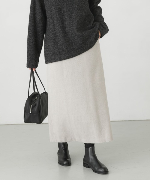 完売品✨かぐれ ヘリンボーンボックスタックスカート GRAY グレー ツイード風 完売品✨かぐれ ヘリンボーンボックスタックスカート GRAY