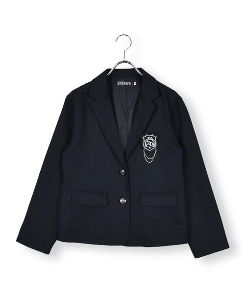 ZIDDY(ジディ)の「【 ニコ☆プチ 掲載 】チェーン ワッペン 付き テーラード ジャケット (130~160cm)(テーラードジャケット・キッズ・ブラック・130/140/150/160)」の15枚目の写真