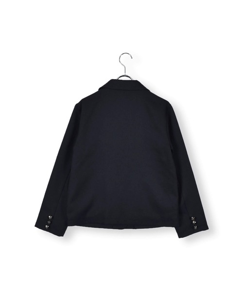 ZIDDY(ジディ)の「【 ニコ☆プチ 掲載 】チェーン ワッペン 付き テーラード ジャケット (130~160cm)(テーラードジャケット・キッズ・ブラック・130/140/150/160)」の7枚目の写真