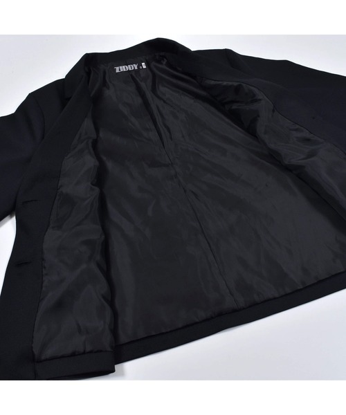 ZIDDY(ジディ)の「【 ニコ☆プチ 掲載 】チェーン ワッペン 付き テーラード ジャケット (130~160cm)(テーラードジャケット・キッズ・ブラック・130/140/150/160)」の11枚目の写真