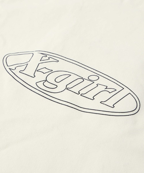 X-girl（エックスガール）の「LINE OVAL LOGO TOTE BAG（トートバッグ・レディース・ブラック/ホワイト/ピンク・ONE SIZE）」の5枚目の写真