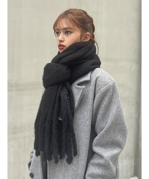 ENVYM（アンビー）の「ボリュームマフラー（マフラー・レディース・ブルー/ブラック/グリーン/チェック・FREE）」の9枚目の写真