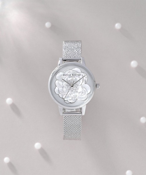 OLIVIA BURTON(オリビアバートン)の「「OLIVIA BURTON/オリビアバートン」ブロッサム ミディ 3D スパークル 30mm 腕時計(アナログ腕時計・レディース・シルバー・30mm)」の9枚目の写真