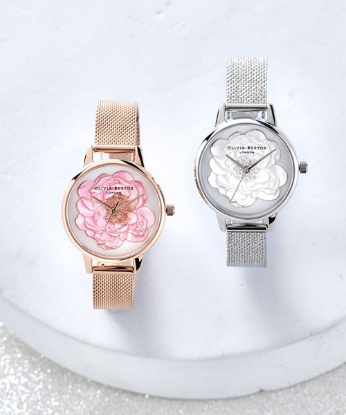 OLIVIA BURTON(オリビアバートン)の「「OLIVIA BURTON/オリビアバートン」ブロッサム ミディ 3D スパークル 30mm 腕時計(アナログ腕時計・レディース・シルバー・30mm)」の10枚目の写真