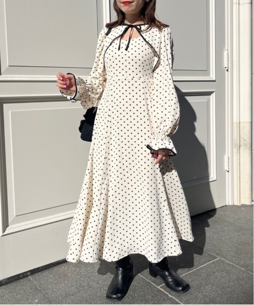 OLIVE des OLIVE（オリーブデオリーブ）の「2ウェイボレロ付ワンピース（ワンピース・レディース・オフホワイト/ブラック・FREE）」の3枚目の写真