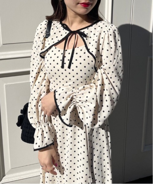 OLIVE des OLIVE（オリーブデオリーブ）の「2ウェイボレロ付ワンピース（ワンピース・レディース・オフホワイト/ブラック・FREE）」の6枚目の写真