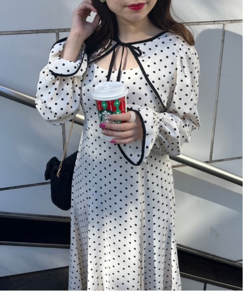 OLIVE des OLIVE（オリーブデオリーブ）の「2ウェイボレロ付ワンピース（ワンピース・レディース・オフホワイト/ブラック・FREE）」の8枚目の写真