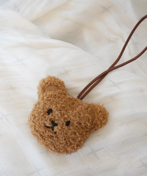 hymy-ヒュミュ- 】 もこもこ くまちゃん ネームタグ / ストラップ