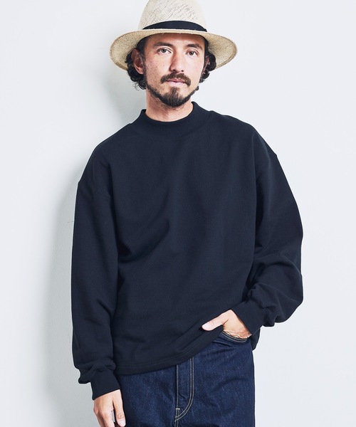 Magine（マージン）の「URAKE MOCK NECK SWEAT:裏毛 モックネック スウェット ロングスリーブ 23SS（スウェット・メンズ・グレー/グレイッシュベージュ/ブラック/オリーブ・44/46/48）」の2枚目の写真