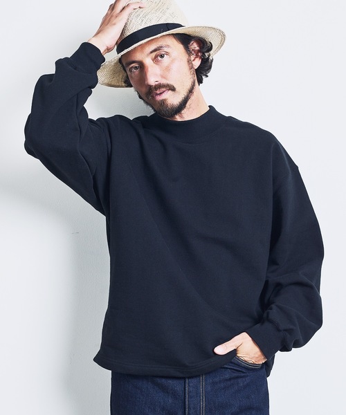 Magine（マージン）の「URAKE MOCK NECK SWEAT:裏毛 モックネック スウェット ロングスリーブ 23SS（スウェット・メンズ・グレー/グレイッシュベージュ/ブラック/オリーブ・44/46/48）」の6枚目の写真
