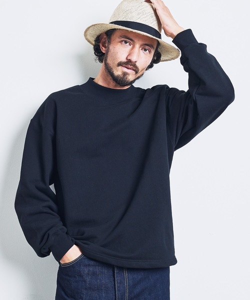 Magine（マージン）の「URAKE MOCK NECK SWEAT:裏毛 モックネック スウェット ロングスリーブ 23SS（スウェット・メンズ・グレー/グレイッシュベージュ/ブラック/オリーブ・44/46/48）」の5枚目の写真