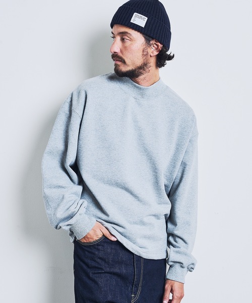Magine（マージン）の「URAKE MOCK NECK SWEAT:裏毛 モックネック スウェット ロングスリーブ 23SS（スウェット・メンズ・グレー/グレイッシュベージュ/ブラック/オリーブ・44/46/48）」の9枚目の写真
