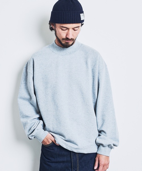 Magine（マージン）の「URAKE MOCK NECK SWEAT:裏毛 モックネック スウェット ロングスリーブ 23SS（スウェット・メンズ・グレー/グレイッシュベージュ/ブラック/オリーブ・44/46/48）」の10枚目の写真
