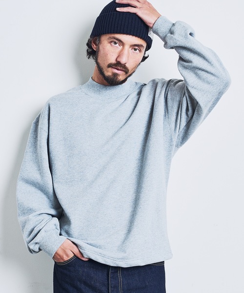 Magine（マージン）の「URAKE MOCK NECK SWEAT:裏毛 モックネック スウェット ロングスリーブ 23SS（スウェット・メンズ・グレー/グレイッシュベージュ/ブラック/オリーブ・44/46/48）」の11枚目の写真