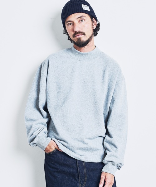Magine（マージン）の「URAKE MOCK NECK SWEAT:裏毛 モックネック スウェット ロングスリーブ 23SS（スウェット・メンズ・グレー/グレイッシュベージュ/ブラック/オリーブ・44/46/48）」の12枚目の写真