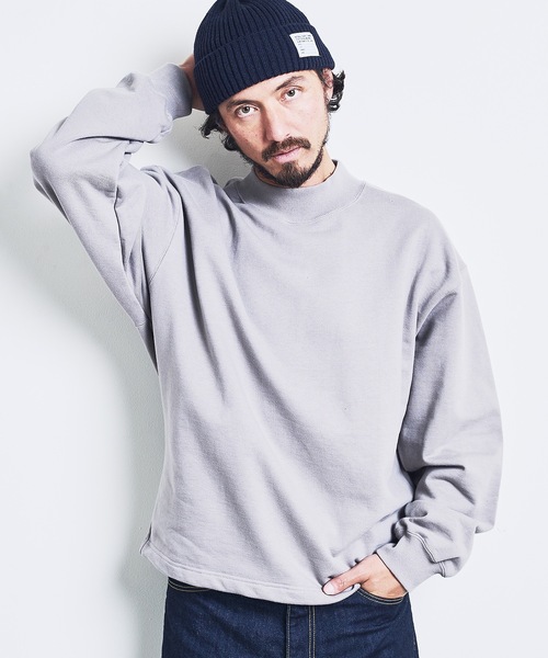Magine（マージン）の「URAKE MOCK NECK SWEAT:裏毛 モックネック スウェット ロングスリーブ 23SS（スウェット・メンズ・グレー/グレイッシュベージュ/ブラック/オリーブ・44/46/48）」の13枚目の写真