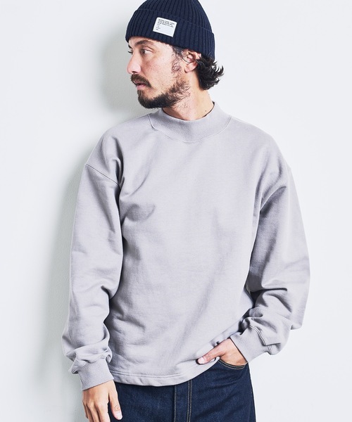 Magine（マージン）の「URAKE MOCK NECK SWEAT:裏毛 モックネック スウェット ロングスリーブ 23SS（スウェット・メンズ・グレー/グレイッシュベージュ/ブラック/オリーブ・44/46/48）」の14枚目の写真